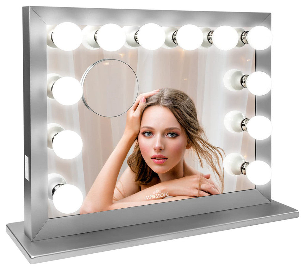 Starlight Plus Makeup Vanity Mirror, Silver, Non-Bt
