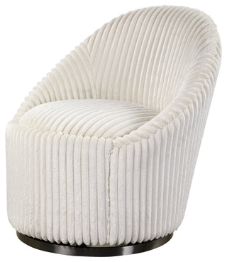 Uttermost Crue White Swivel Chair
