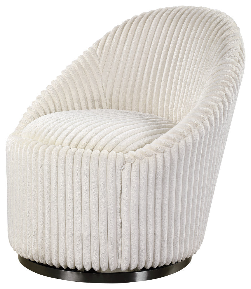 Uttermost Crue White Swivel Chair