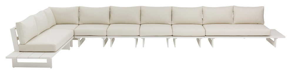Maldives Cream Water Resistant Fabric Outdoor Patio Modular Sectional