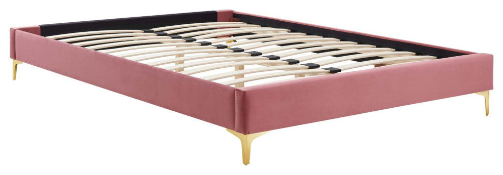 Sutton Full Performance Velvet Bed Frame-Dusty Rose