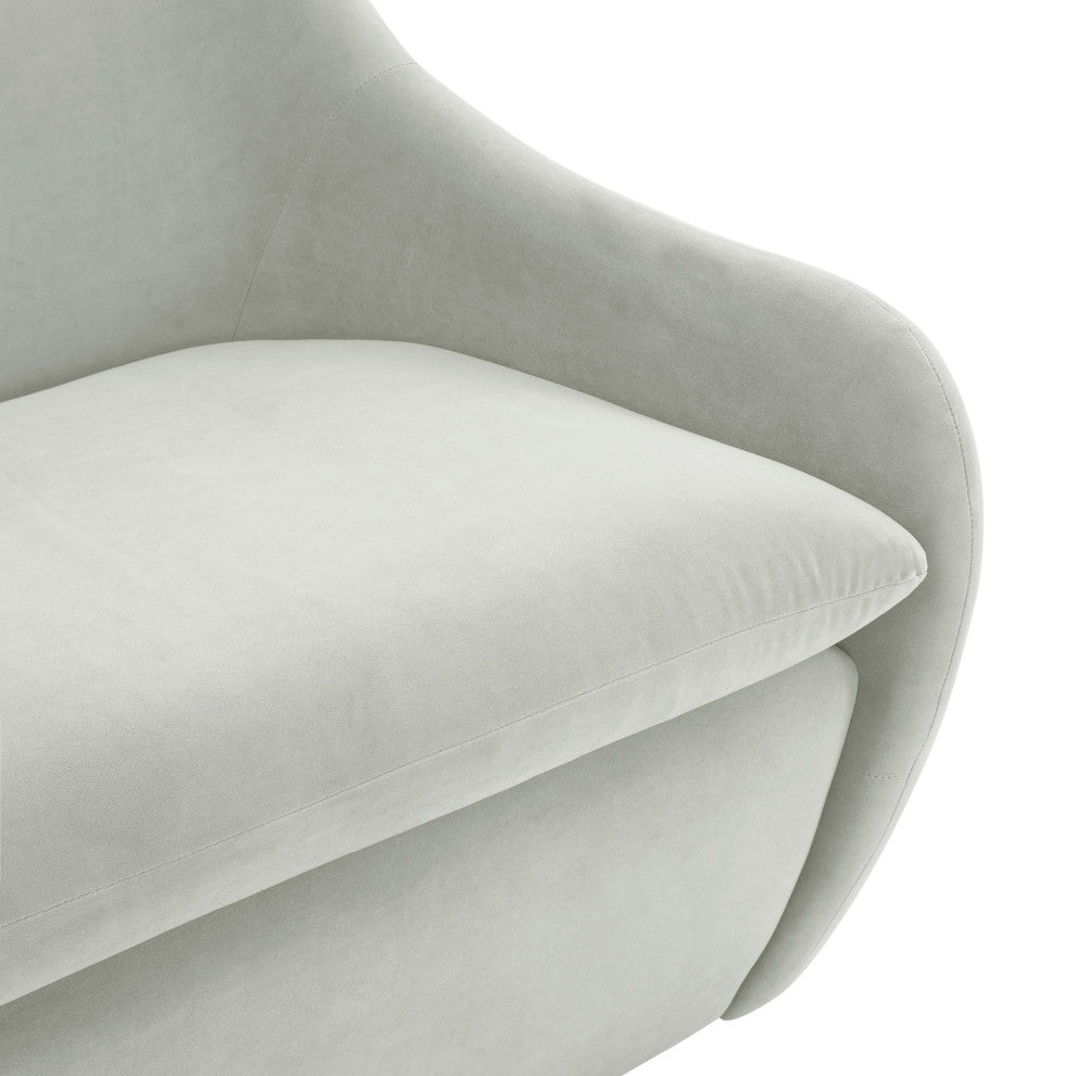 Cellia Light Gray Velvet Loveseat