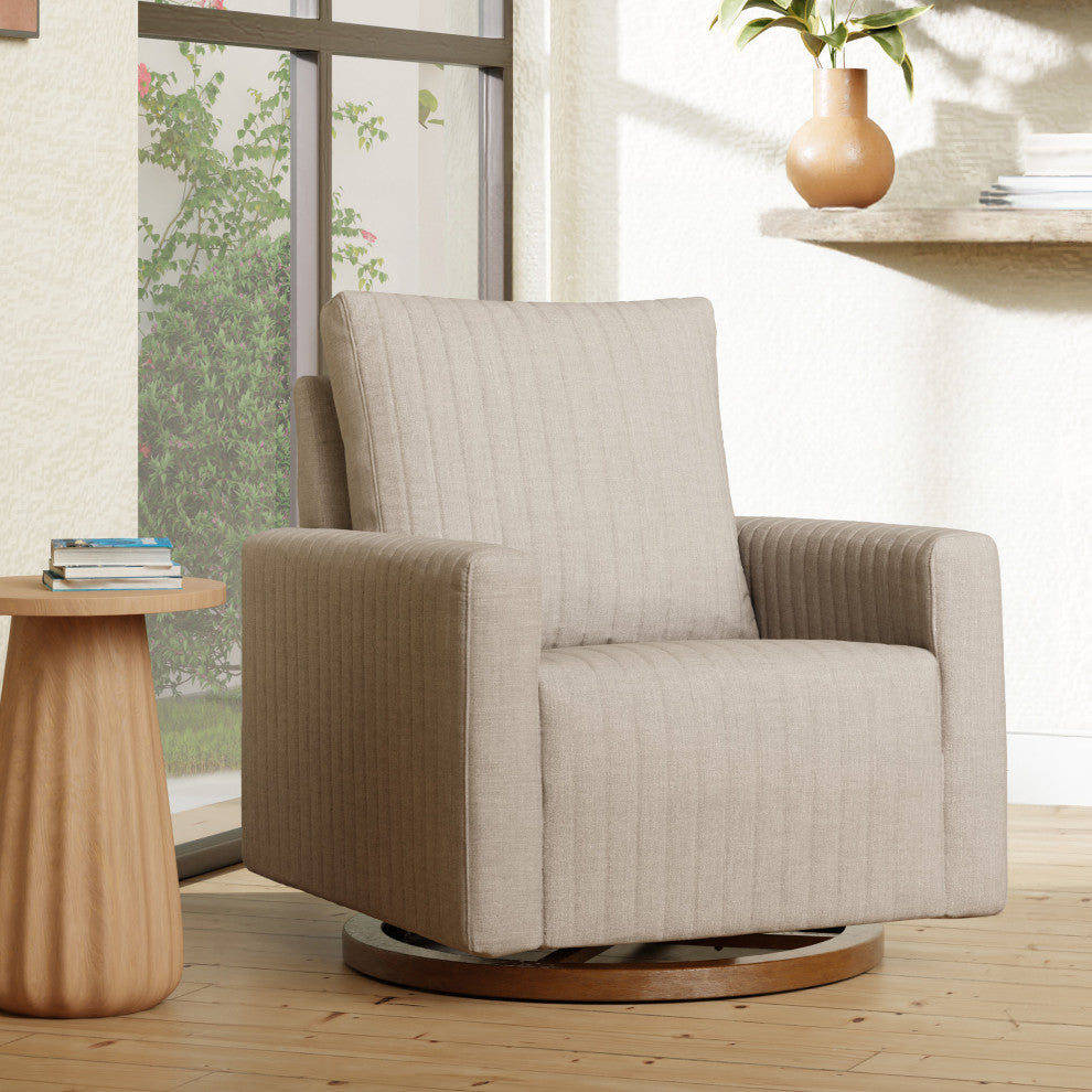 Poe Channeled Swivel Glider, Water Repellent and Stain Resistant, Performance Beach Eco-Weave
