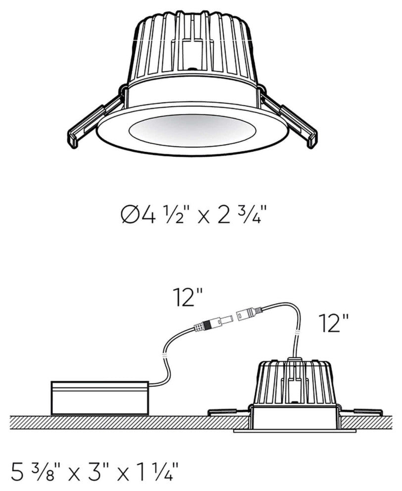 4" Round Smooth Baffle LED Recessed Downlight