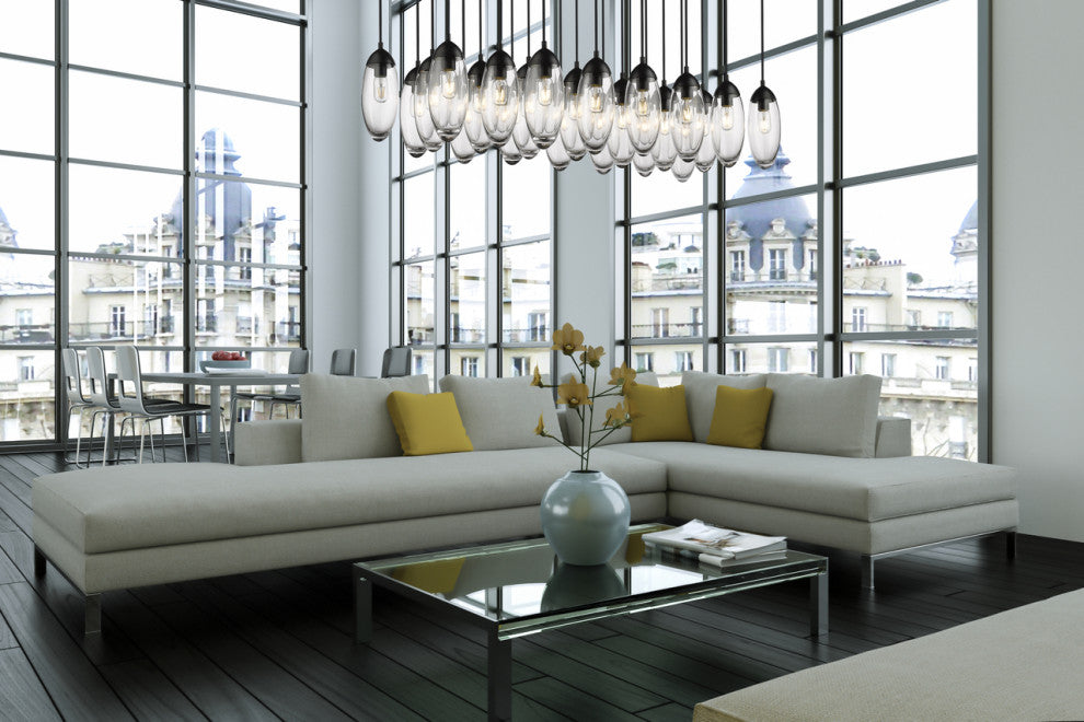Z-Lite 23-Light Chandelier, Matte Black