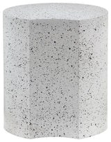 Dimple Terrazzo Pattern Iron End Table, White, 1-Piece: 16"Wx16"Dx18"H