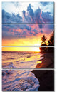 Sea Sunset in Olympic Park Coast, Large Seashore Canvas Print, 28"x48", 4 Panels