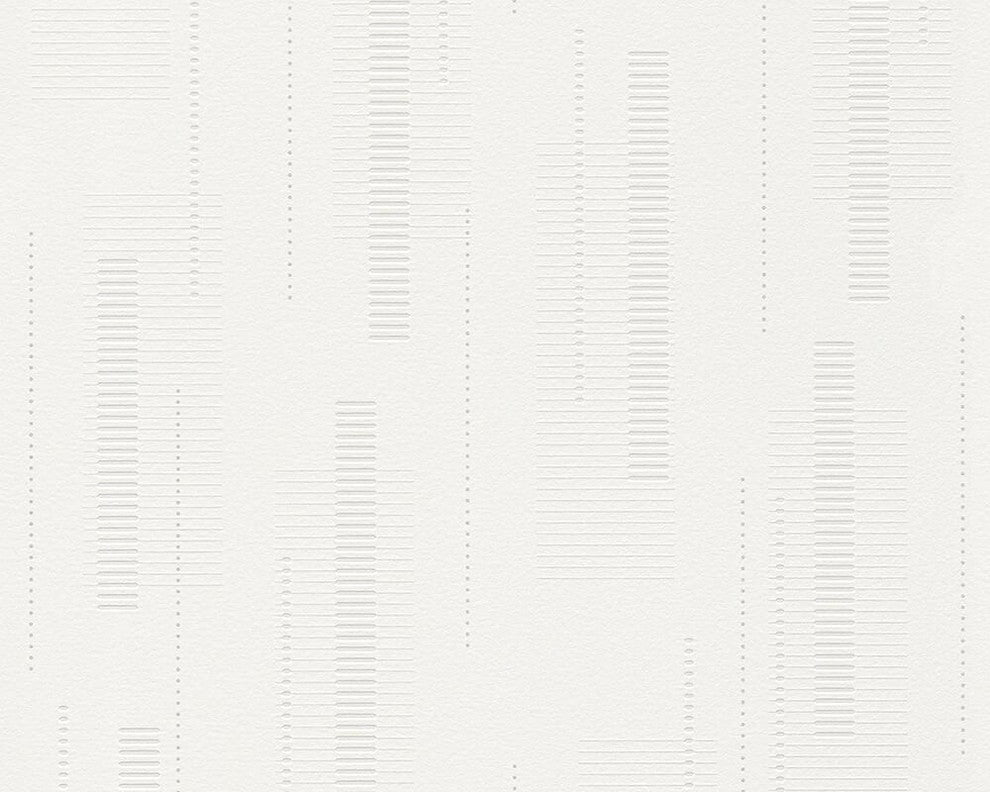 Spot 3, A Hint of Elegance Metallic, White Wallpaper Roll, Modern Wall Decor