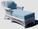 Bar Harbor Chaise Lounge, White, Baja-Lemon Fabric