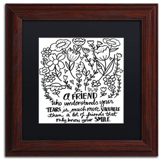 Elizabeth Caldwell 'A Friend' Art, Wood Frame, Black Mat, 11x11