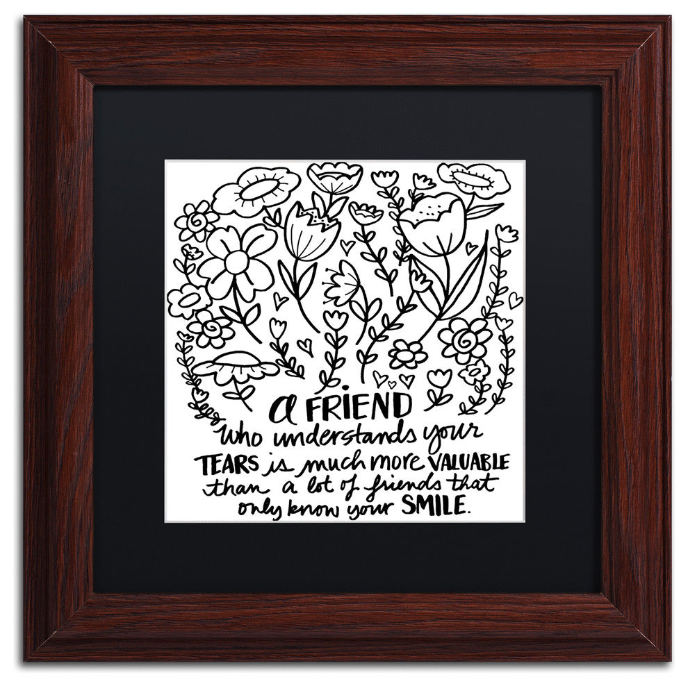 Elizabeth Caldwell 'A Friend' Art, Wood Frame, Black Mat, 11x11