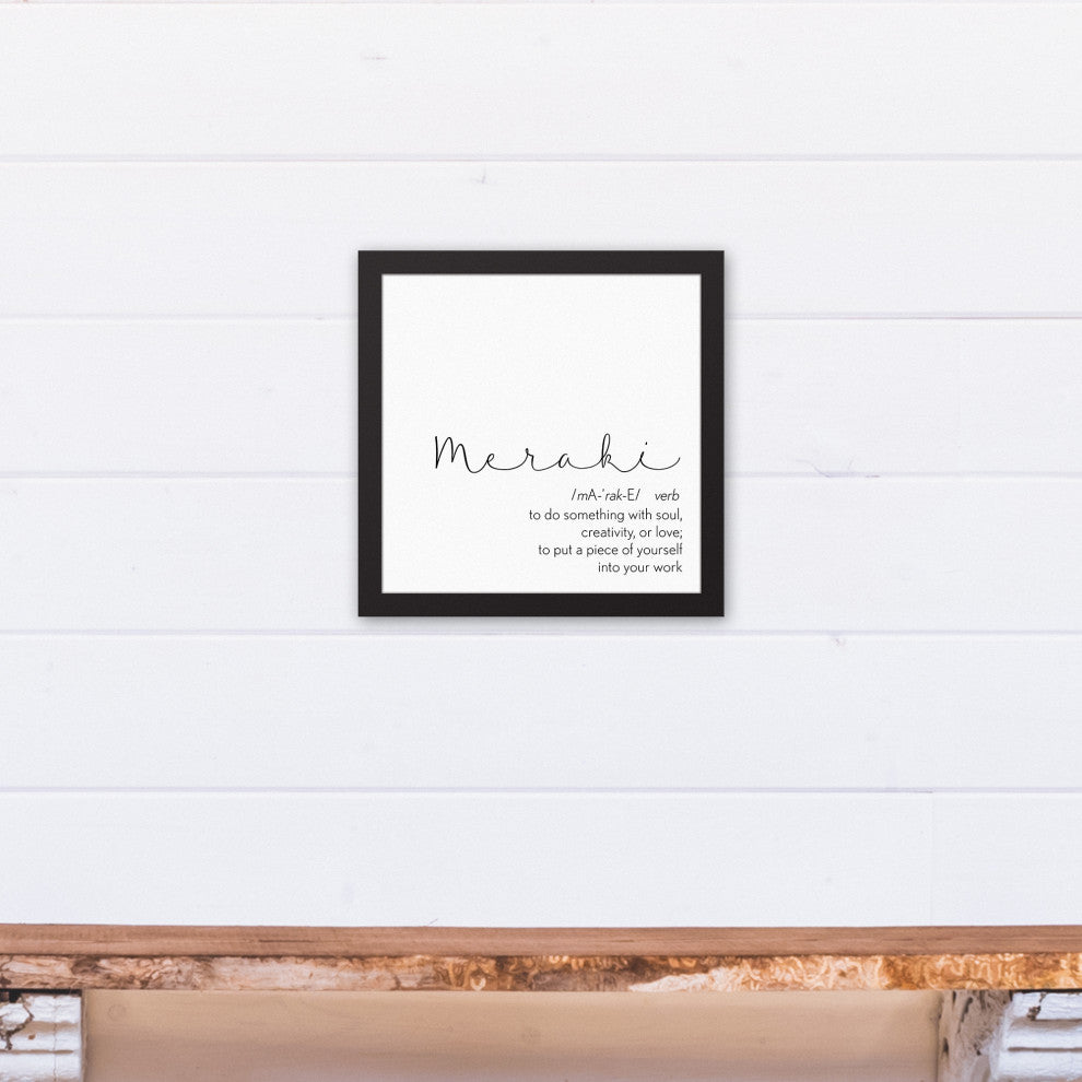 Meraki 12x12 Black Framed Canvas