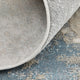 Oria Industrial Abstract Area Rug, Blue/Gray/Ivory, 2'10"x7'10"