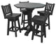 Barnwood Style Timber Peg 5-Piece Bistro Set, Smokey Gray, 42 Inch, Bar Height
