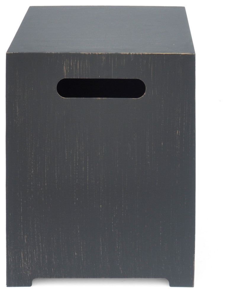 Jasmine Outdoor Metal Tank Holder Side Table, Brushed Brown