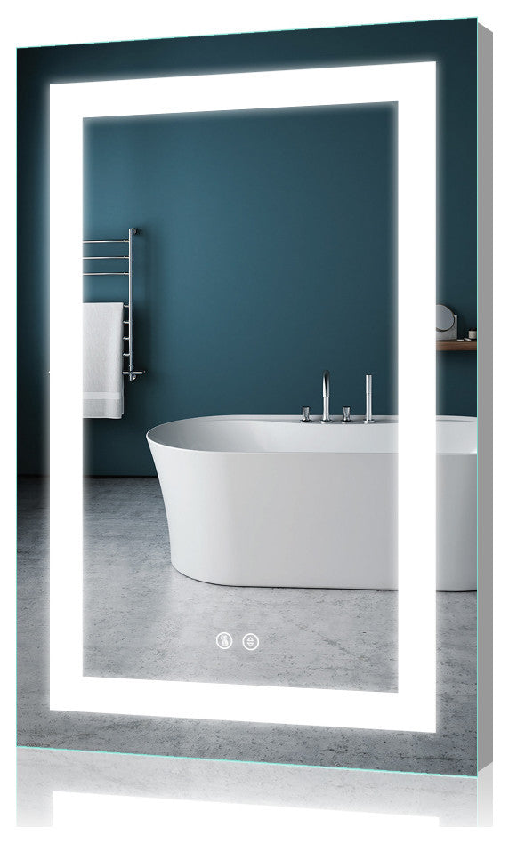 Vanity LED Lighted Backlit Wall Mounted Bathroom  Mirror, 24x36", 2 Buttons