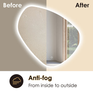 Rasso Novelty Frameless Bathroom Vanity LED Lighted Wall Mirror, 39"