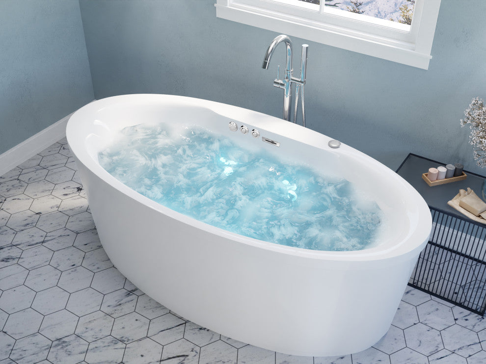 Heidi 5.7' Whirlpool and Air Freestanding Bath Tub, White