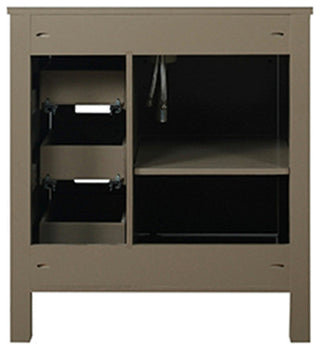 Marsyas 30" Single Vanity, No Top and 28" Mirror, Rustic Brown