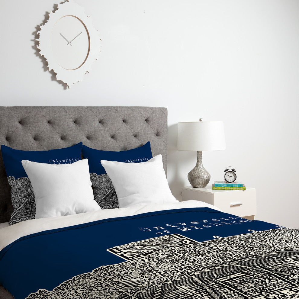 Deny Designs Bird Ave University Of Michigan Navy Duvet Cover - Lightweight