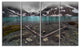 Mountain Lake and Cloudy Sky, Landscape Canvas Print, 48"x28", 4 Panels