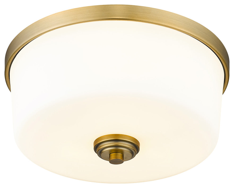 Zlite 220F3-HBR 3-Light Flush Mount, Etched White