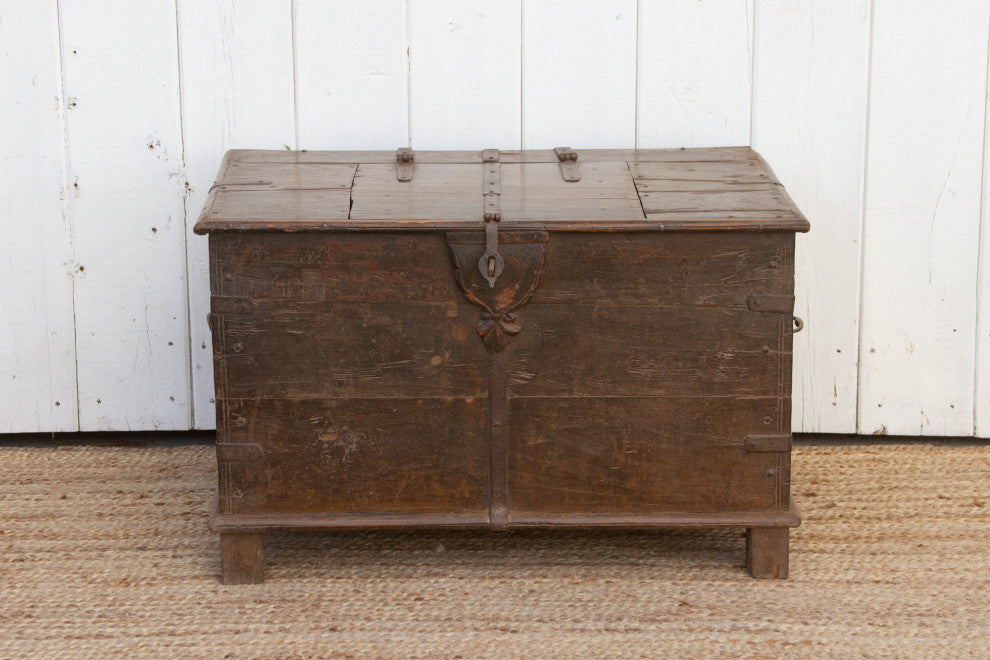 Antique Indo-Portuguese Painted Trunk