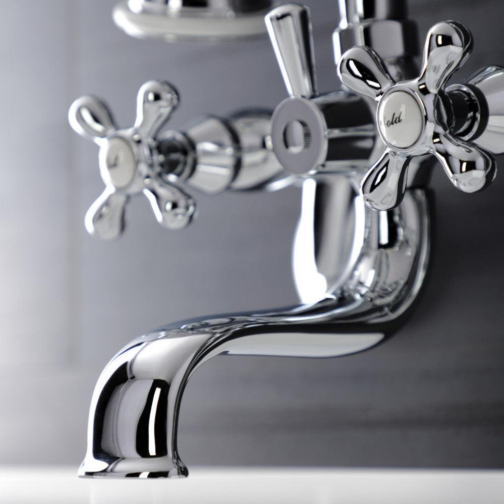 KS226C Wall Mount Tub Faucet With Hand Shower, Polished Chrome