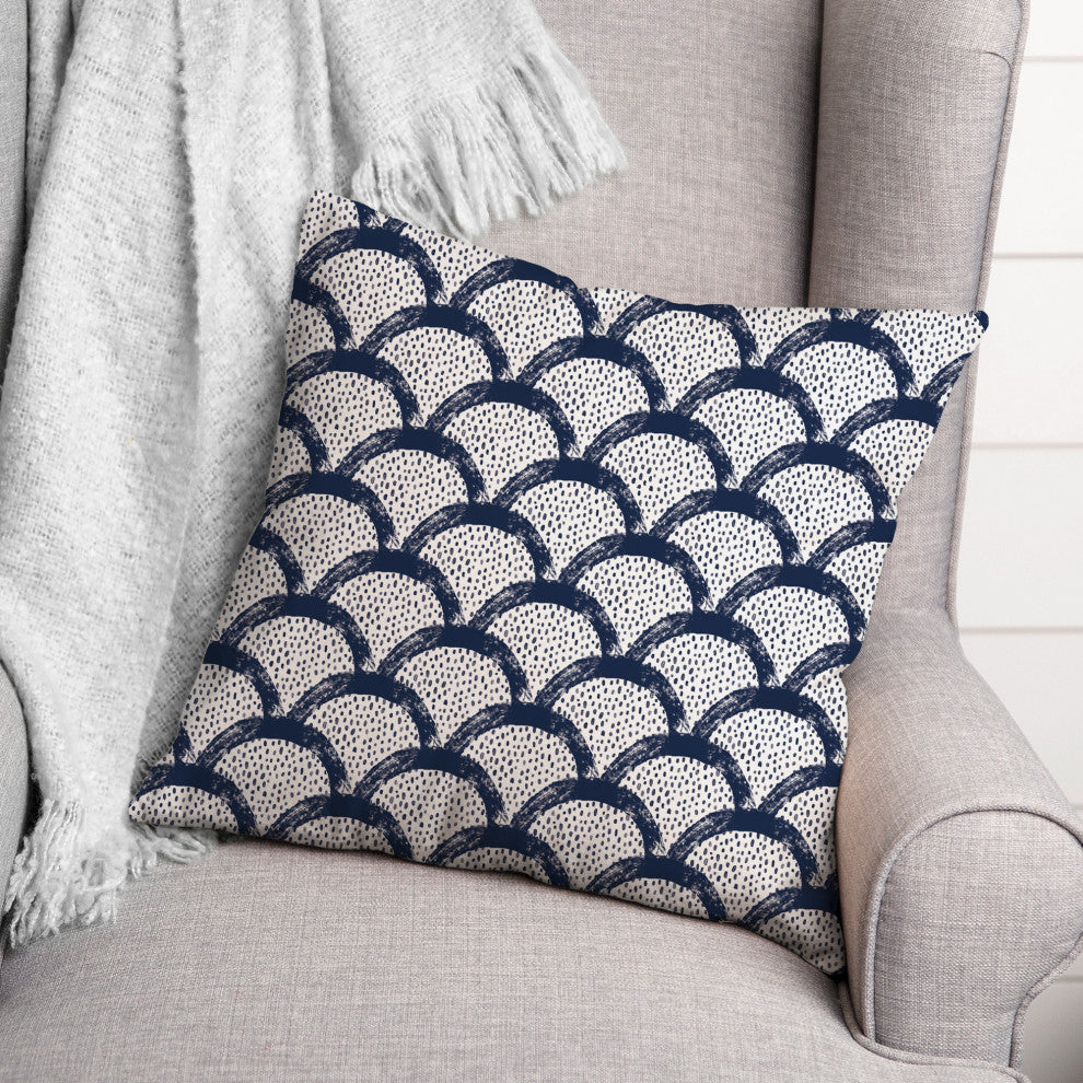 Navy Scallops 18x18 Indoor/Outdoor Pillow