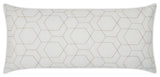 Outdoor Hex Quilt Lumbar Pillow - White