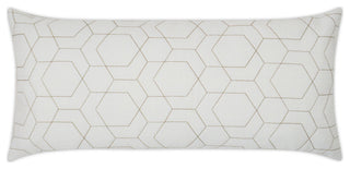 Outdoor Hex Quilt Lumbar Pillow - White