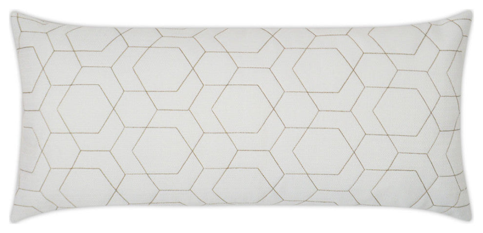 Outdoor Hex Quilt Lumbar Pillow - White