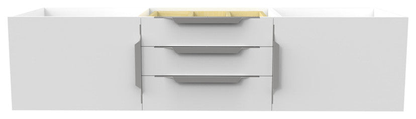 CastelloUSA Alpine 60" Wall Mounted Vanity, Base Only, White, Chrome Handles