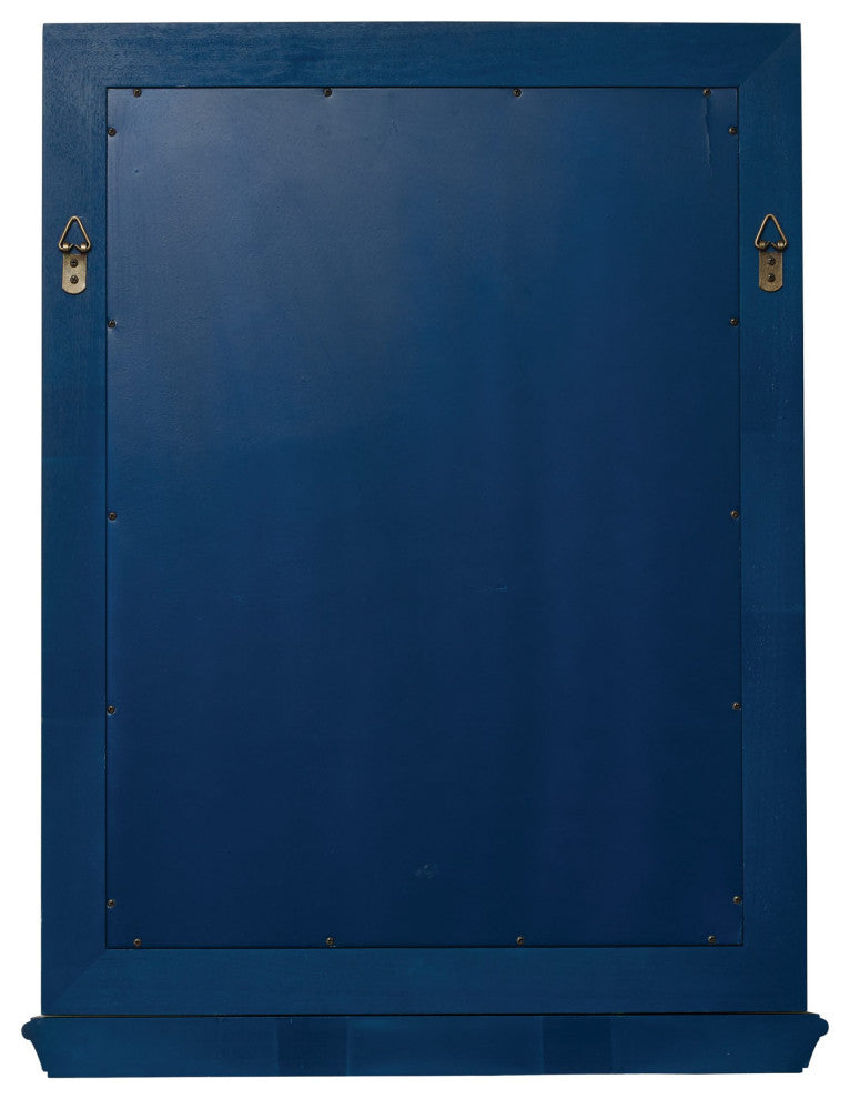 Rectangular Framed Wall Mounted Bathroom Vanity Mirror, Blue;