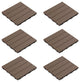 Pure Garden Set of 6 Interlocking Brown Slat Patio Tiles