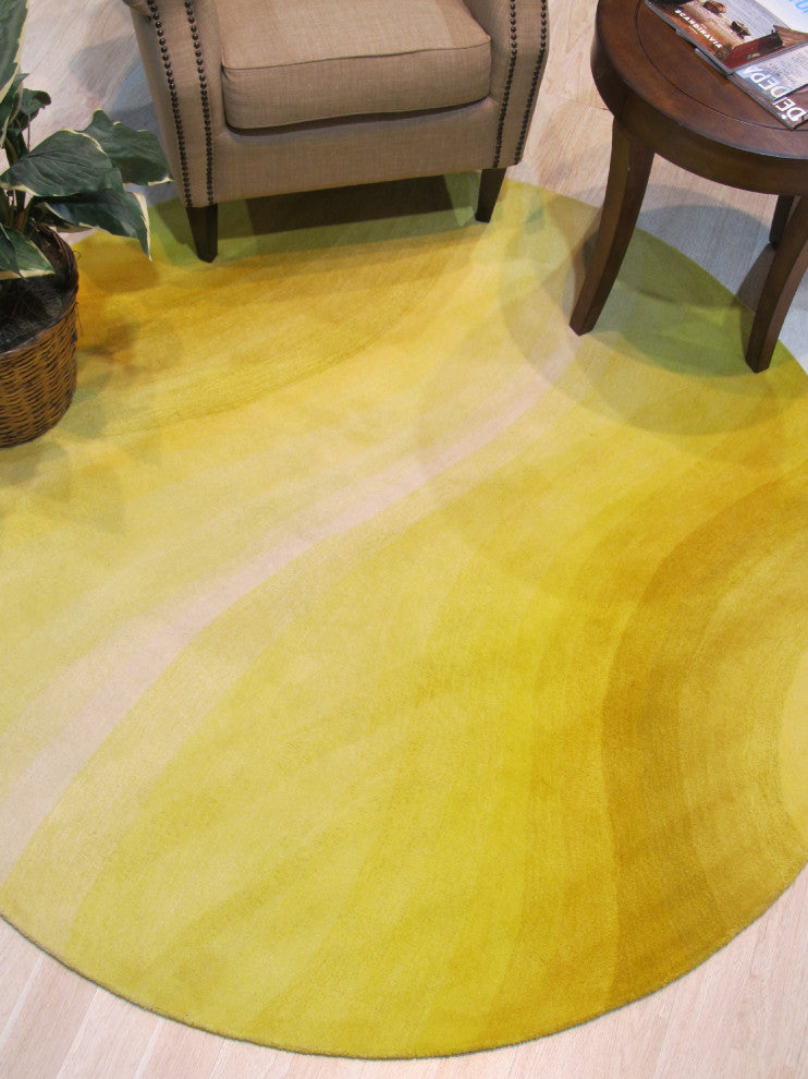 Yellow Contemporary Abstract Desertland Area Rug