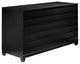 Modern Grooved Panel 6 Drawer Wood Dresser "“ Black