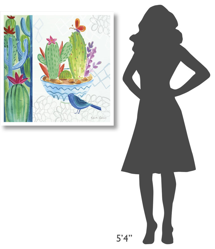 "Cacti Garden II" Digital Paper Print by Farida Zaman, 32"x32"