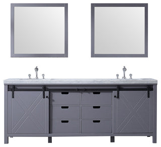 Marsyas Transitional Dark Grey 84" Double Vanity Set