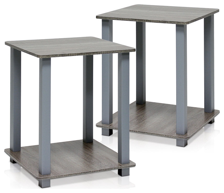 Simplistic End Table, Set of Two, French Oak Grey
