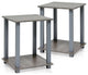Simplistic End Table, Set of Two, French Oak Grey