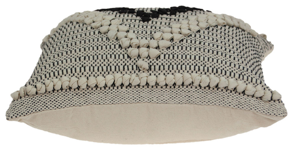 Parkland Collection Janice Bohemian Beige Pillow Cover With Poly Insert, 18"