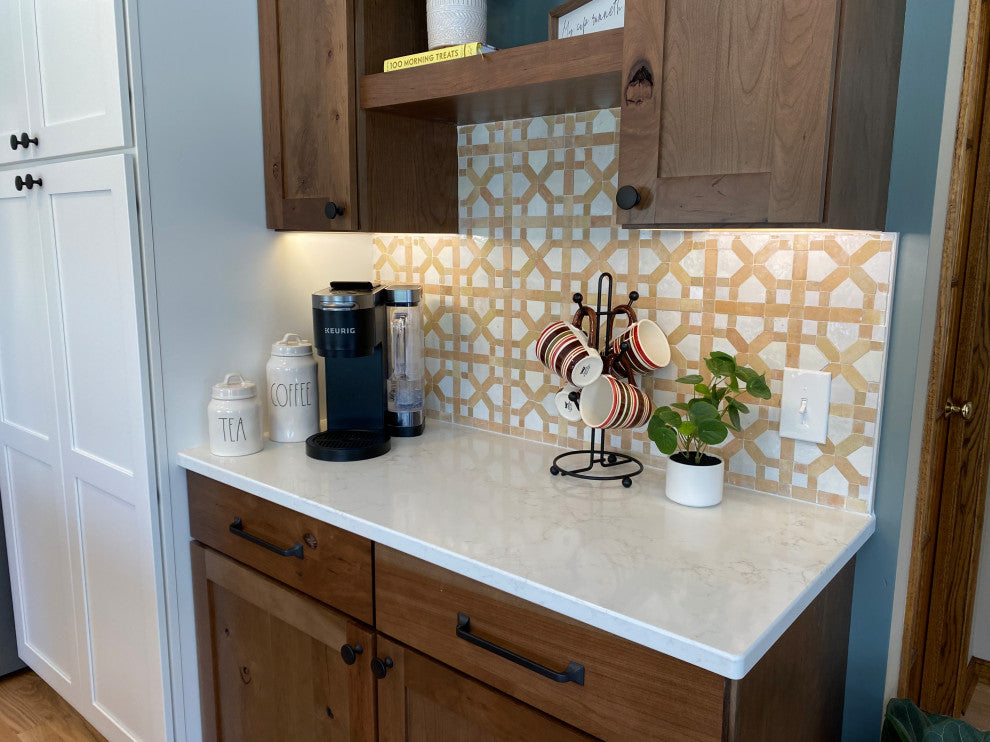 Contemporary Zellige Panels, 12"x12"x1/2", Unglazed With Off-White