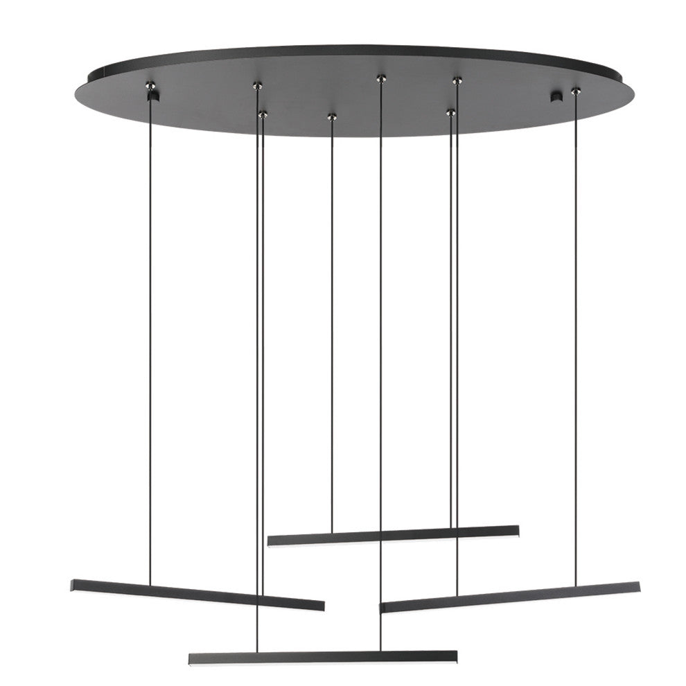 Lindoza 4-Light Pendant, Integrated LED, Matte Black Finish