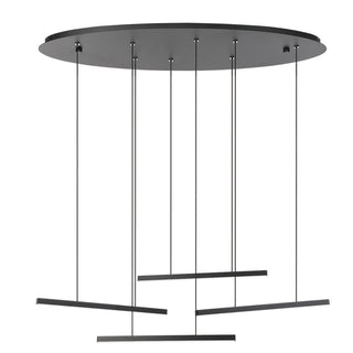 Lindoza 4-Light Pendant, Integrated LED, Matte Black Finish