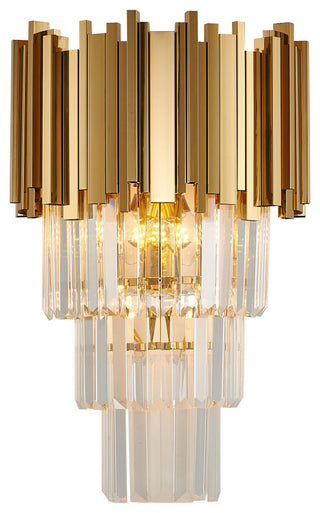 Clear Crystal Drops Wall Sconce, Gold