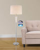 Crystal 60" Modern Chrome 2-Light LED Floor Lamp With Dimmer