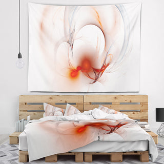 Red Fractal Galactic Nebula Abstract Wall Tapestry, 92"x78"
