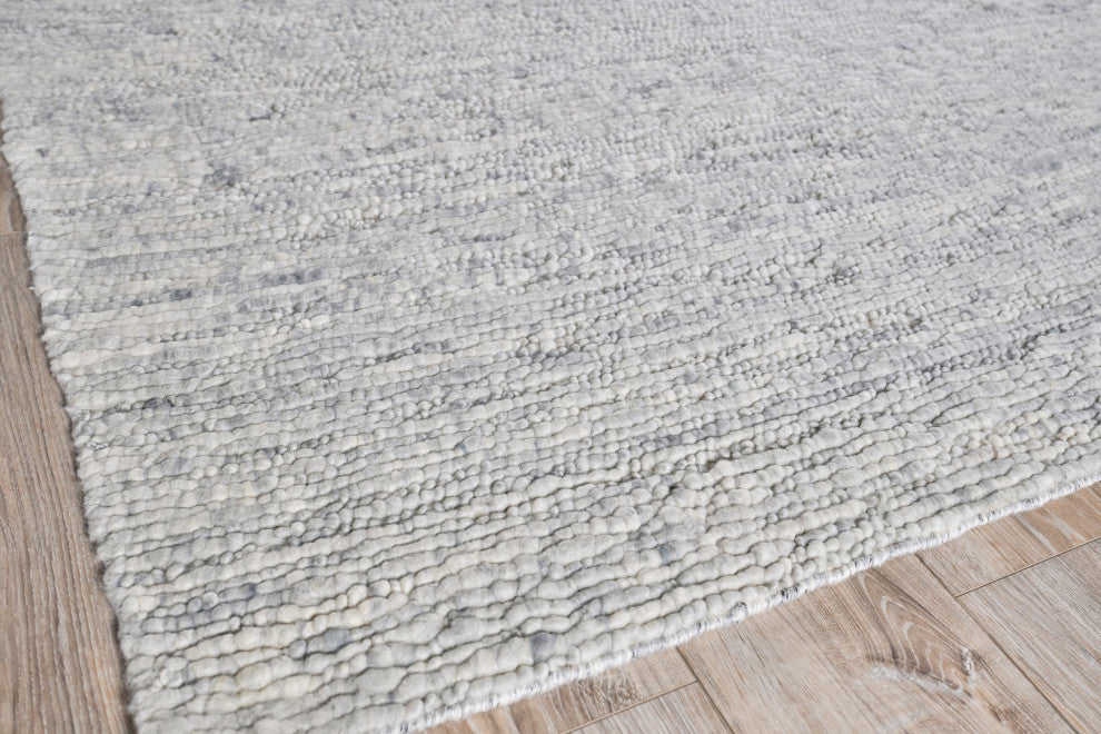 Borelli Handmade Hand Loomed Wool Silver Area Rug