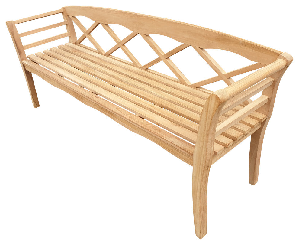 Teak Wood Montana Outdoor Patio Bench, 6'